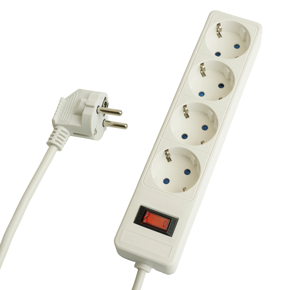 Сетевой фильтр 4-местный с/з Stekker Optima HM20-41-02 50089