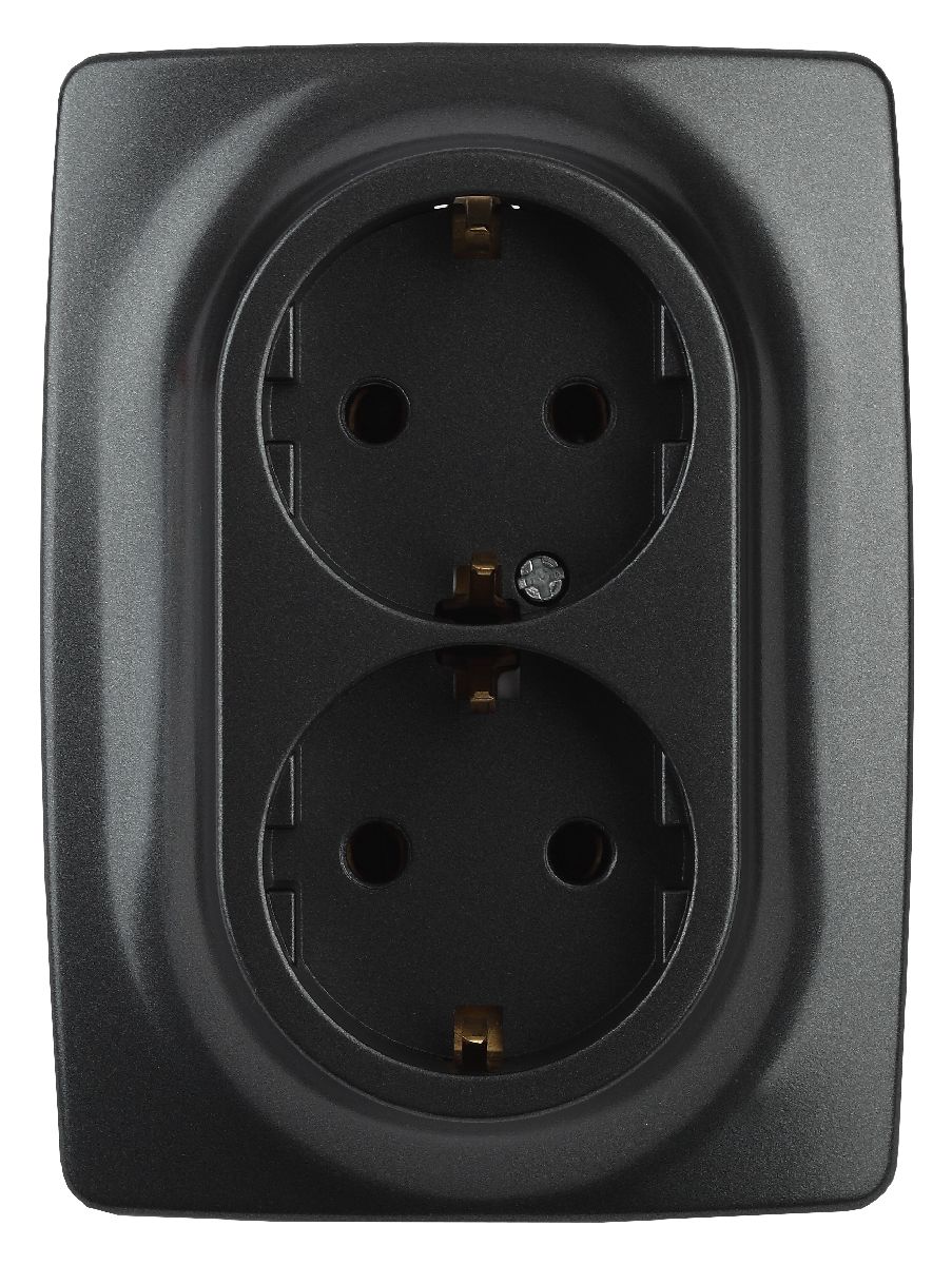 Розетка 2x2P+E Schuko со шторками Эра 12-2108-05 Б0036446
