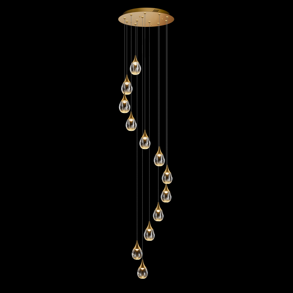 Каскадная люстра Delight Collection Stilla MD24001004-12A gold/clear
