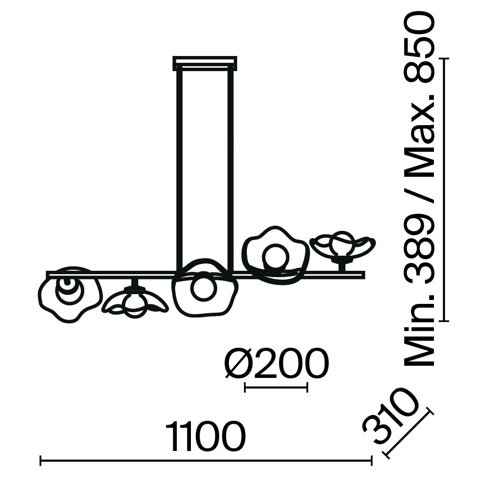 Люстра на штанге Maytoni Miracle MOD207PL-05BS