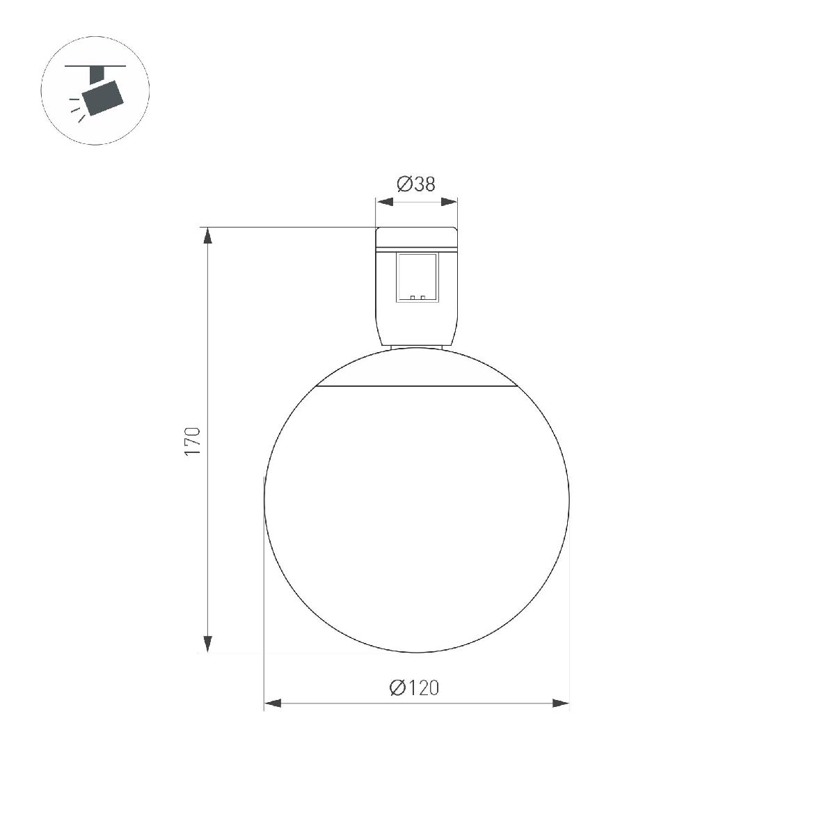 Трековый светильники Arlight ART-APRIORI-SFERO-R120-5W Warm3000 039290