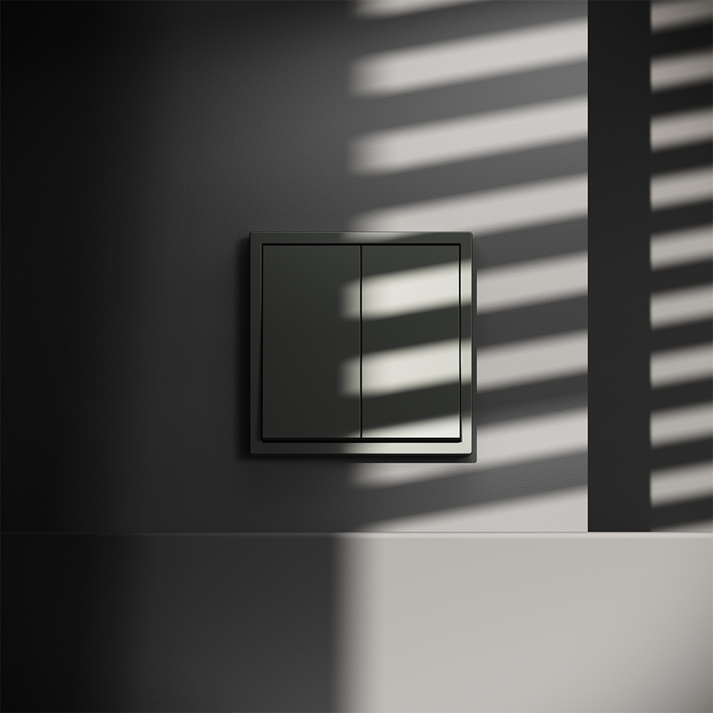 Проходной переключатель двухклавишный Voltum S70 VLS020306 (титан)