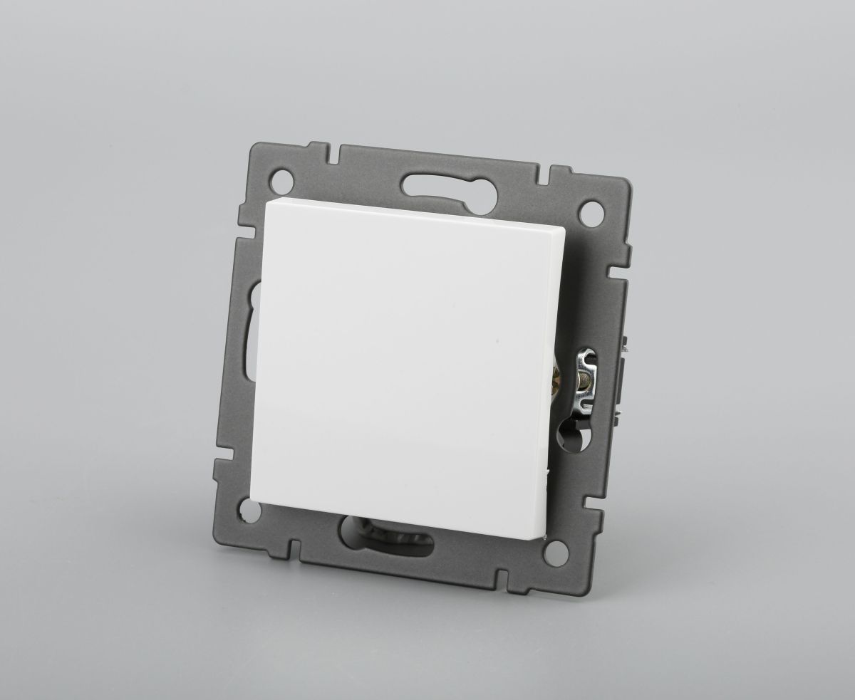 Механизм выключателя одноклавишный проходной Arlight SWT-MKP1-PL-WH-V (250V, 10A) 049871