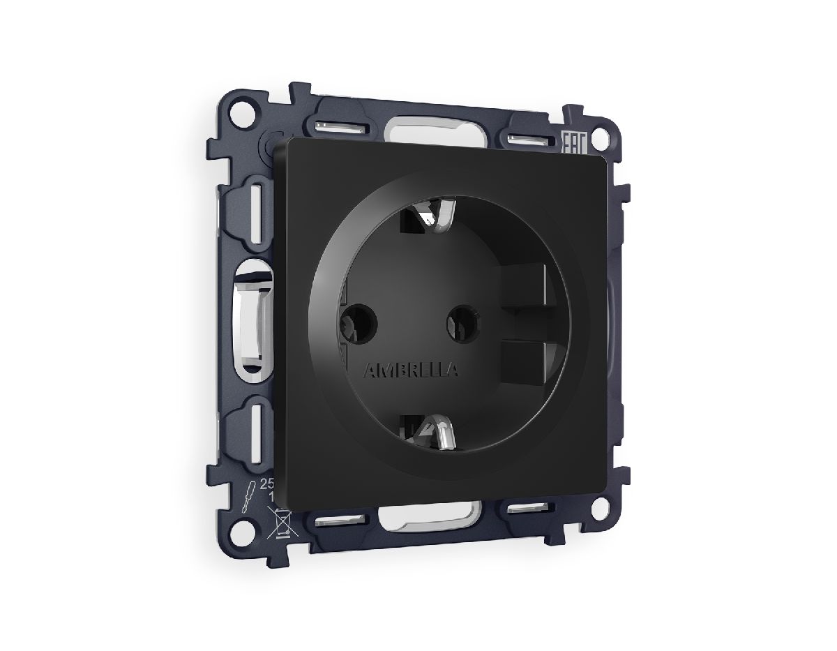 Комплект механизма розетки с/з на винтовых зажимах Ambrella Volt Alfa MA806010