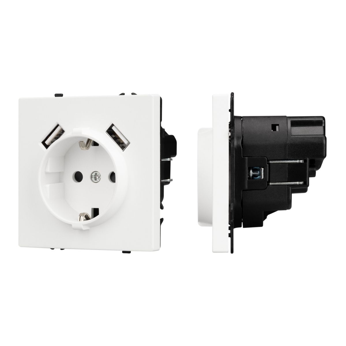Розетка зк со шторками с USB тип А+А софт-тач белый кварц Arlight SCT-MUAA-SFPL-WH (250V, 16A) 054288(1)