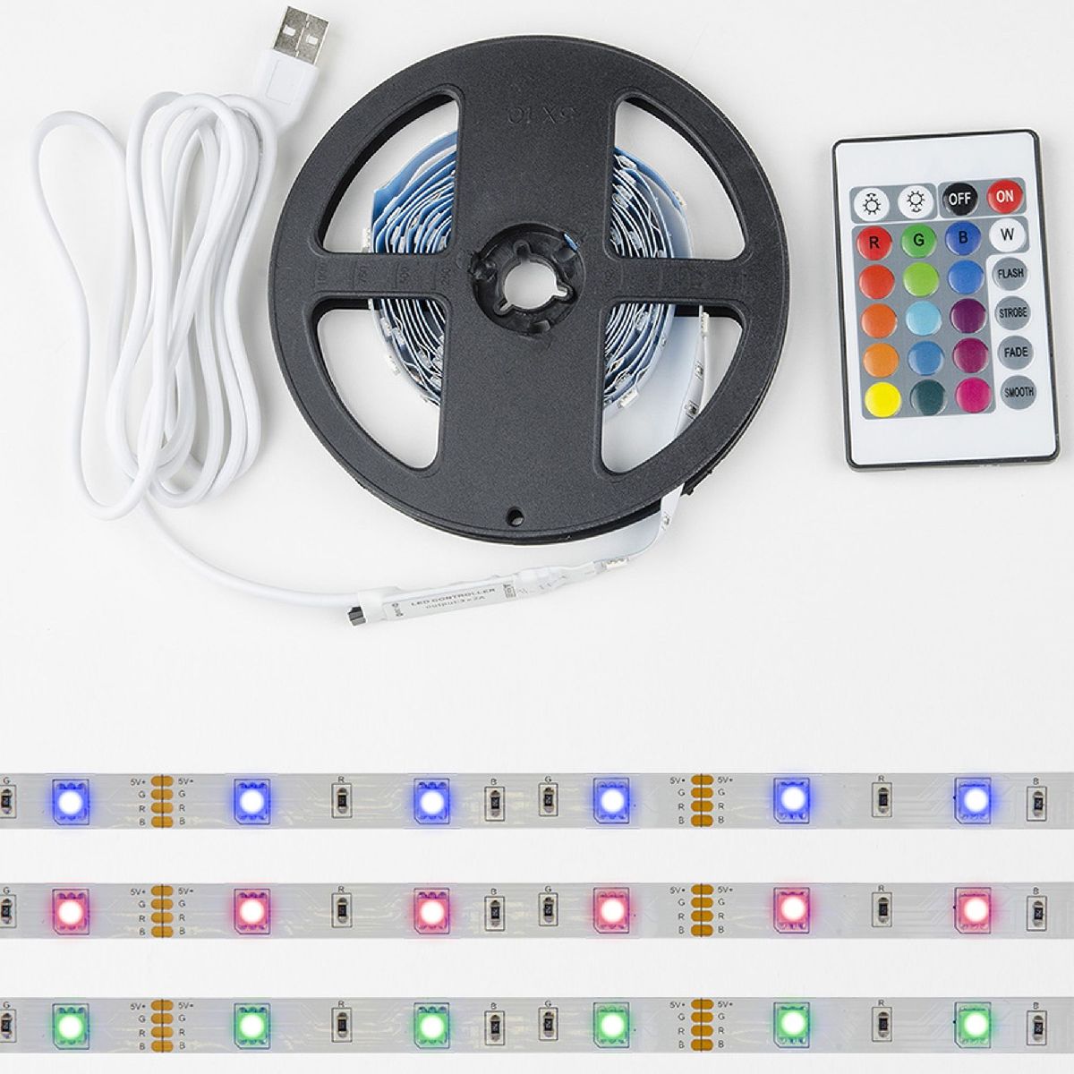 Светодиодная лента Uniel ULS-U12 3M/RGB/1.5M/USB/RC IP20 RUA02C24 блистер UL-00007534 Светодиодная лента Uniel ULS-U12 3M/RGB/1.5M/USB/RC IP20 RUA02C24 блистер UL-00007534