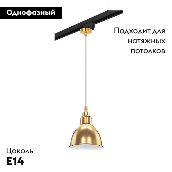 Трековый светильник Lightstar Track 1 black L1T765018 (765018+592007)