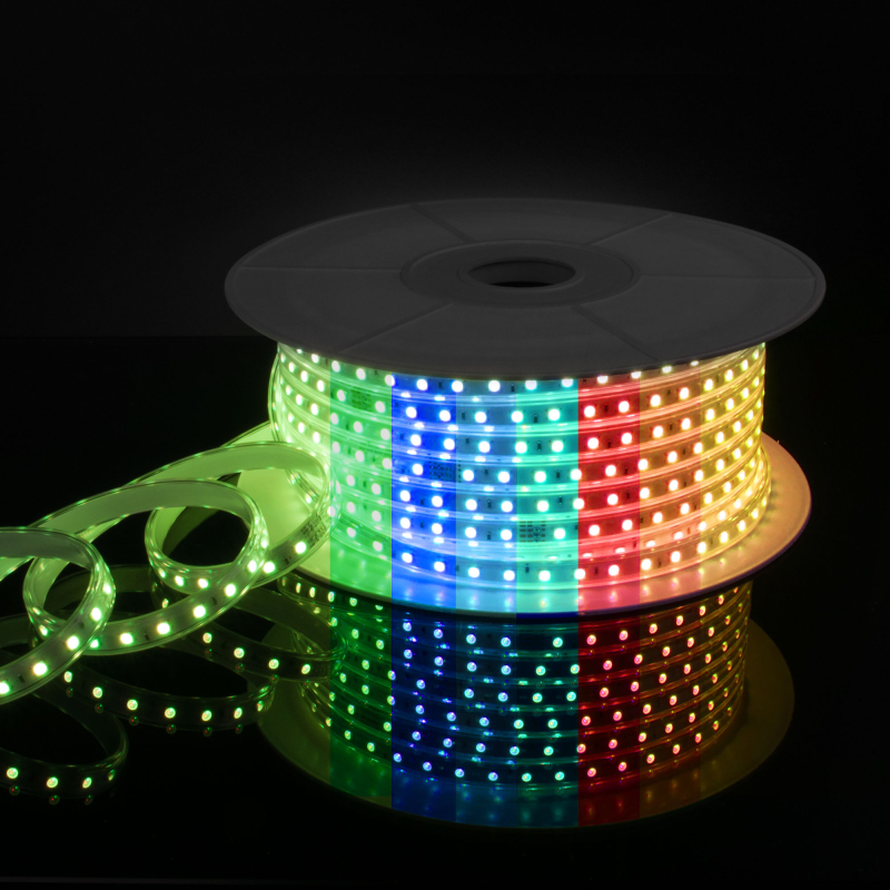 Светодиодная лента Elektrostandard 220V 11W 60Led 5050 IP65 мульти, 50 м 4690389170942 a053641