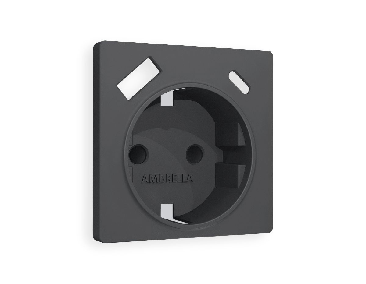Лицевая панель для розетки с/з со шторками 2USB A+C Ambrella Volt Alfa AP9100