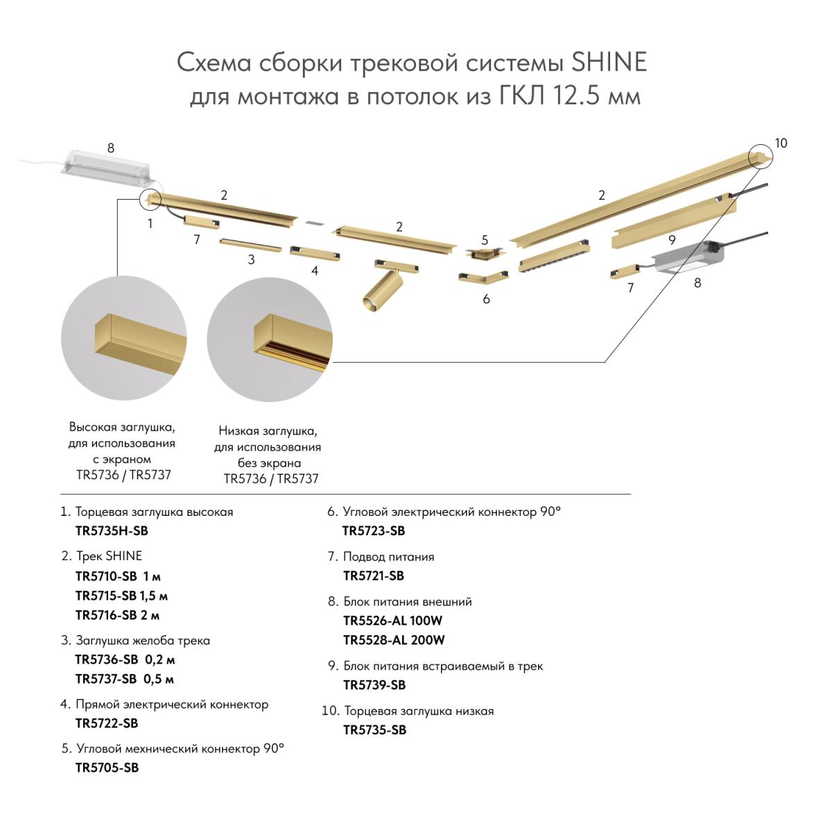 Торцевая заглушка Denkirs Shine Base TR5735H-SB