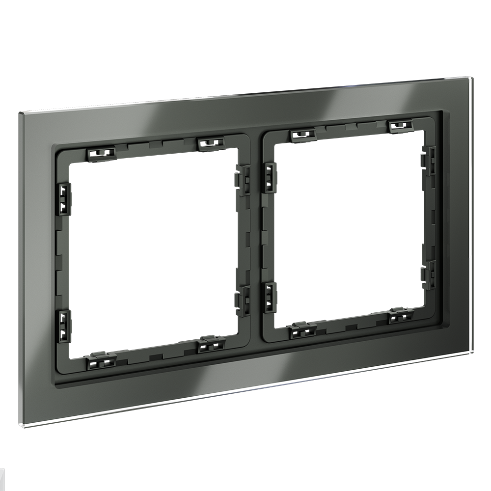 Рамка на 2 поста Voltum S70 VLS110206 (титан, стекло)