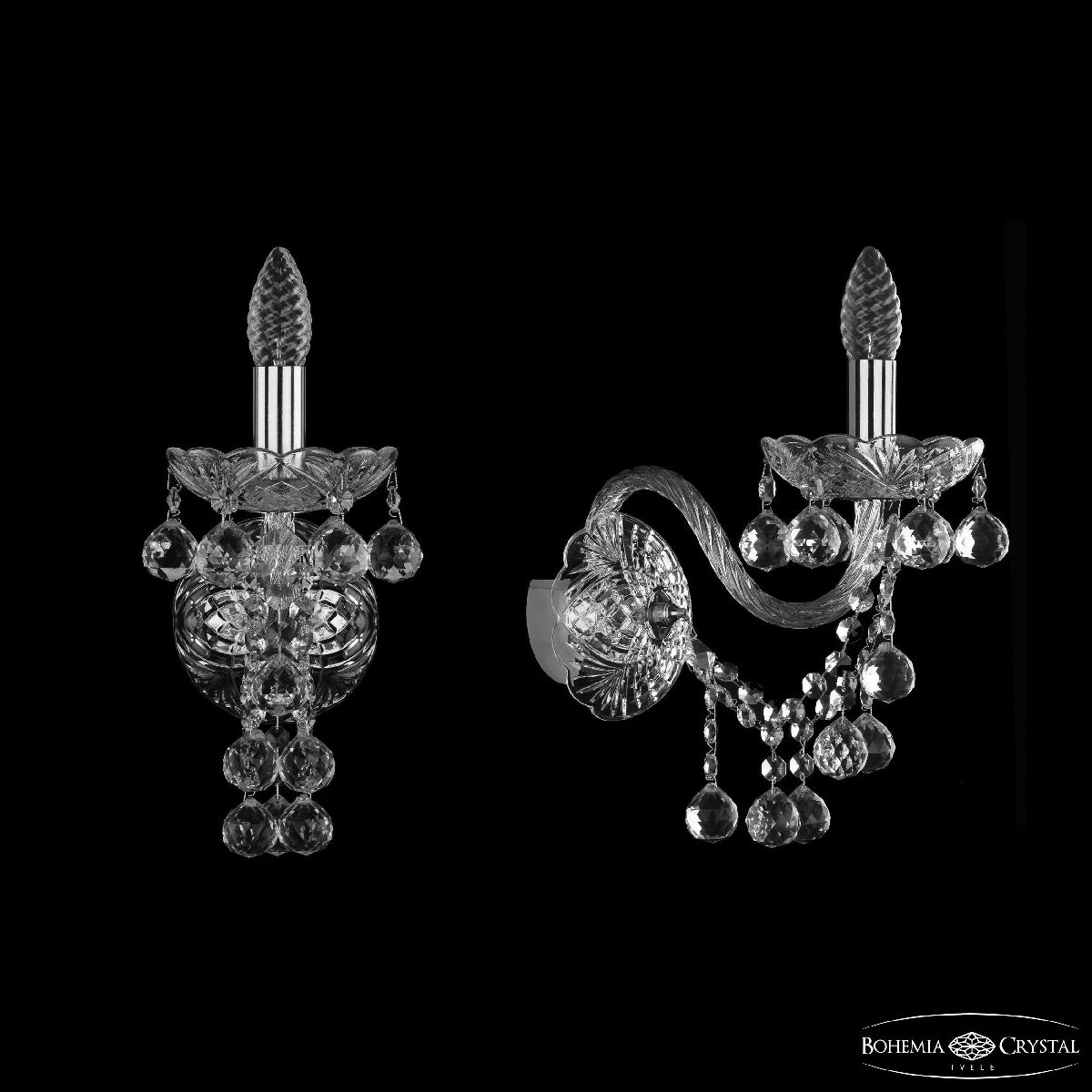 Бра Bohemia Ivele Crystal 1409B/1/195/XL Ni Бра Bohemia Ivele Crystal 1409B/1/195/XL Ni
