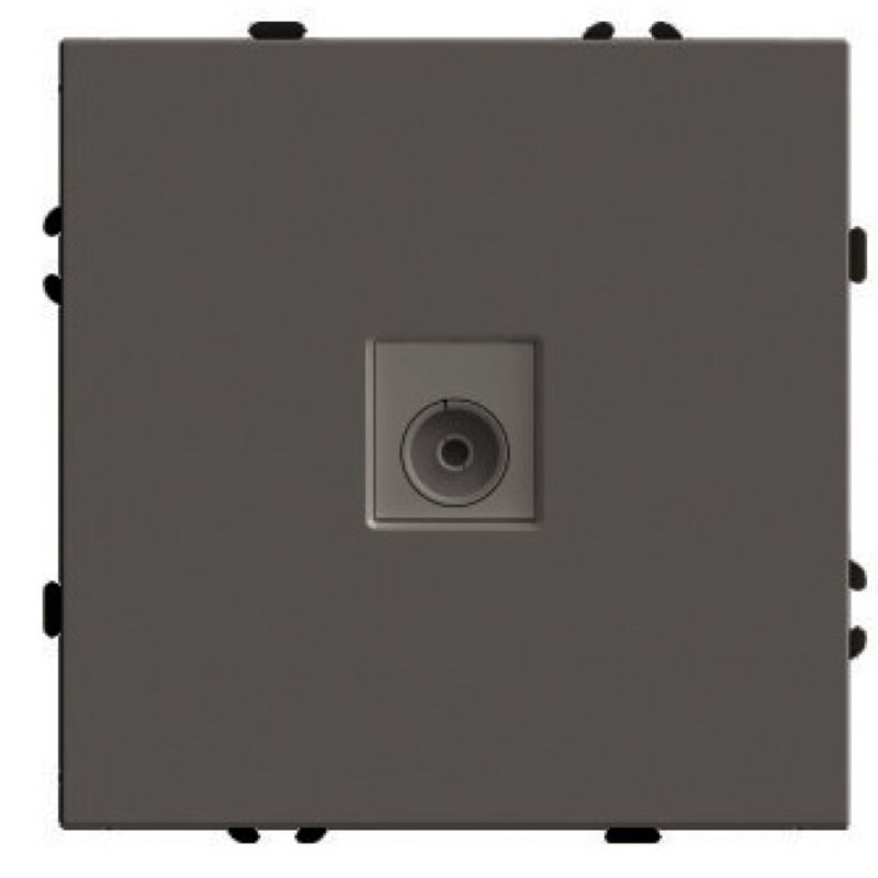 Розетка телевизионная 1-местная (механизм) Stekker Эмили 75 Ом 5-862МГц RST00-5108-09 антрацит soft touch