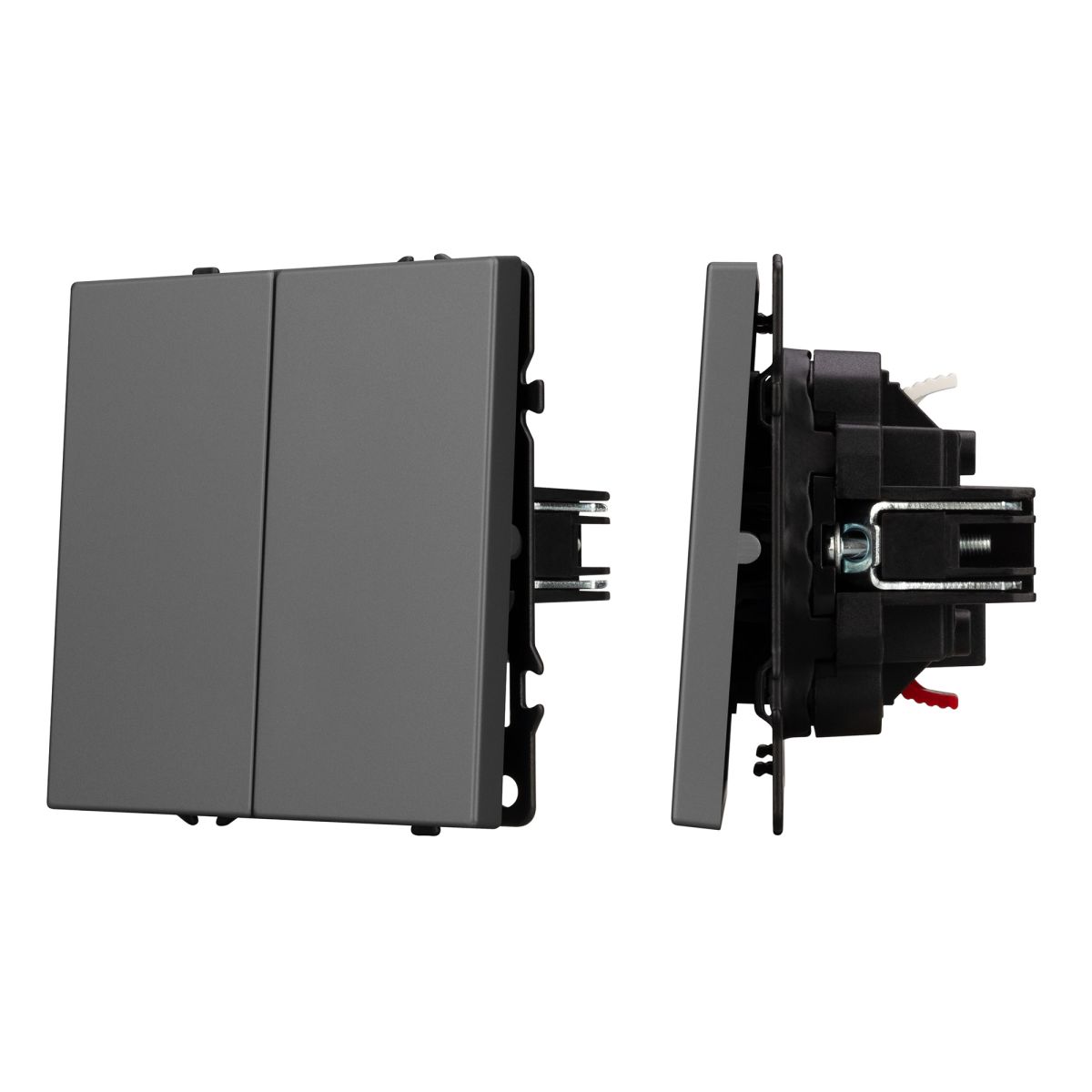 Механизм выключателя двухклавишный проходной Arlight SWT-NOBE-MKP2-SFPL-GR (230V, 10A) 054257