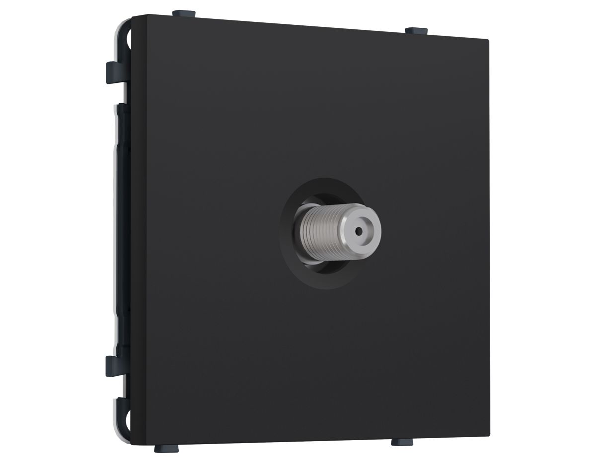 Комплект механизма TV розетки SAT SIGMA Черный Мягкое касание 5-2400MHz 3.5dB QUANT PRO Ambrella Volt MS993050 (SP9930, PR215)