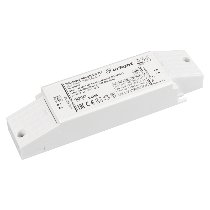 Блок питания Arlight ARJ-SP-40-PFC-Triac-INS (40W, 27-38V, 0.7-1.05A) 028185(1) Блок питания Arlight ARJ-SP-40-PFC-Triac-INS (40W, 27-38V, 0.7-1.05A) 028185(1)