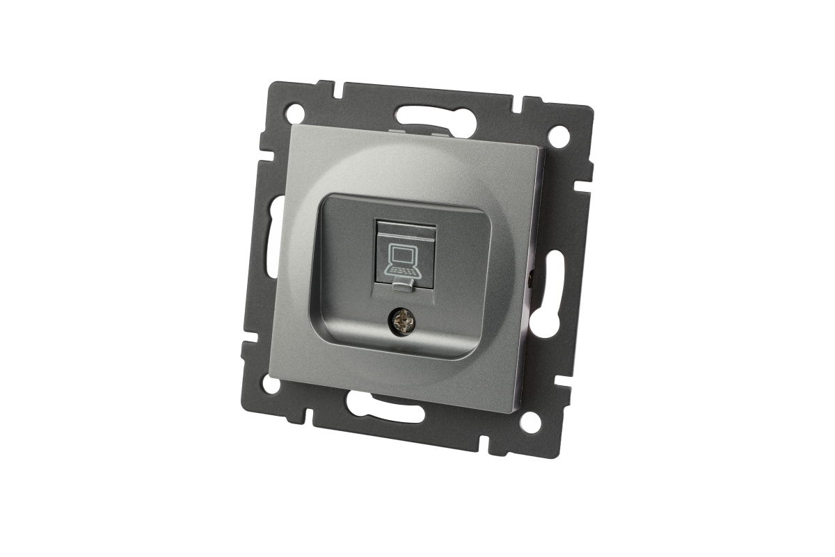 Механизм компьютерной розетки Arlight SCT-MPC1-PL-GR-V (RJ-45, CAT6) 049848