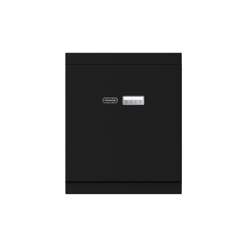 Розетка SETE USB-A+Type-C 3А с функцией быстрой зарядки антрацит IP20/IP44 KRANZ KR-79-0729-4