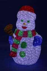 Фигура 3D "Снеговик" БЕлые LED, h=120см, 1800LED, IP44, трансформатор 24V
