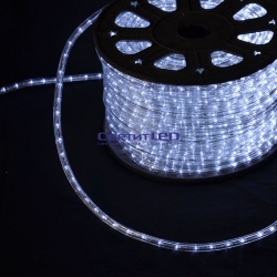 Дюралайт Белый холодный, 13мм, круглый, 3-х жильный, 36 LED, 220V, чейзинг