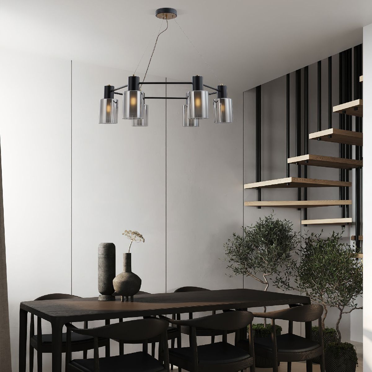 Подвесная люстра Eurosvet Notion 70219/6 черный/античная бронза a065299