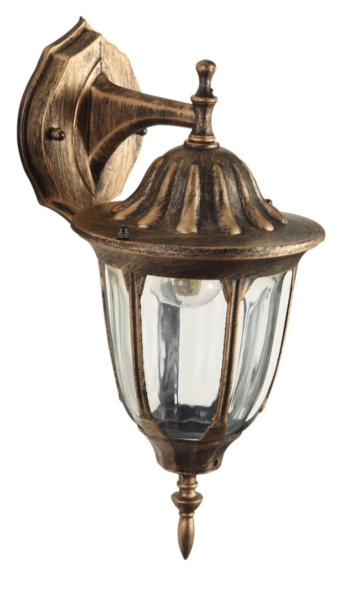 Уличный настенный светильник ЭРА Галатея GBW-105-1-BR-0380 230В Е27 IP54 бронза вниз Б0071485
