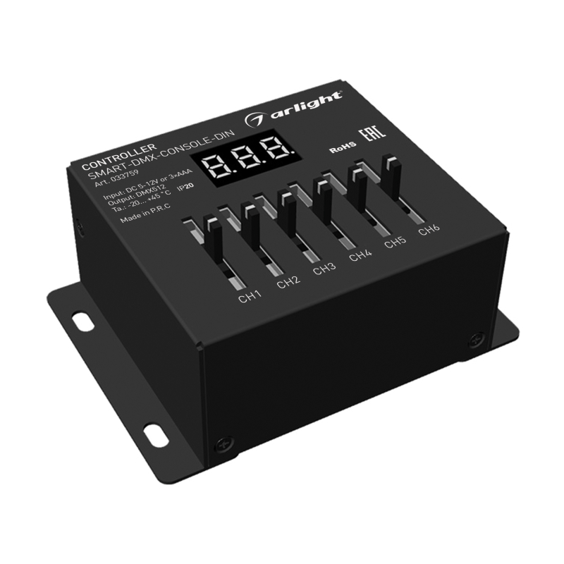 Контроллер Arlight Smart-DMX-CONSOLE-Din (5-12V, 6CH, XLR3) 033759 Контроллер Arlight Smart-DMX-CONSOLE-Din (5-12V, 6CH, XLR3) 033759
