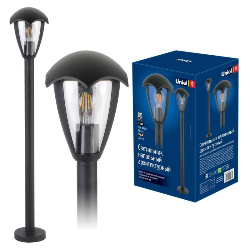 Уличный светильник (UL-00006817) Uniel UUL-T80A 60W/E27 IP54 Black Уличный светильник (UL-00006817) Uniel UUL-T80A 60W/E27 IP54 Black