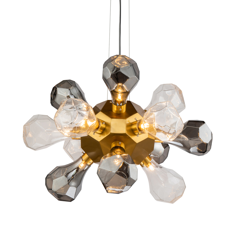 Подвесной светильник Delight Collection KR1197P-12 brass, smoky/clear Подвесной светильник Delight Collection KR1197P-12 brass, smoky/clear