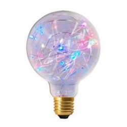 Лампа LED, E27 Шар болшой, 220V, 1W, RGB(Многоцвет.), новогодняя, 80Лм 