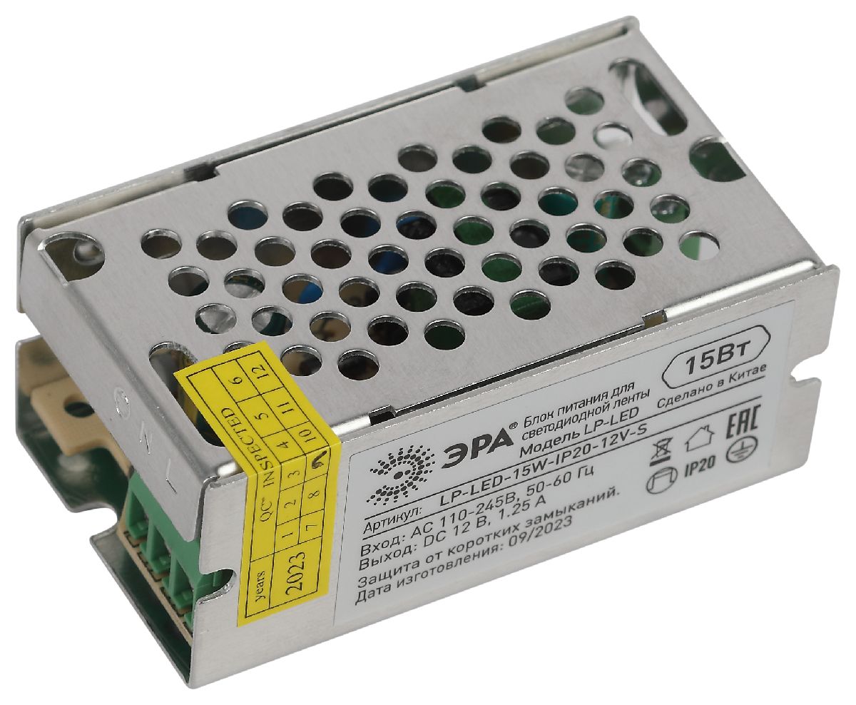 Блок питания Эра LP-LED-15W-IP20-12V-S Б0061118 Блок питания Эра LP-LED-15W-IP20-12V-S Б0061118