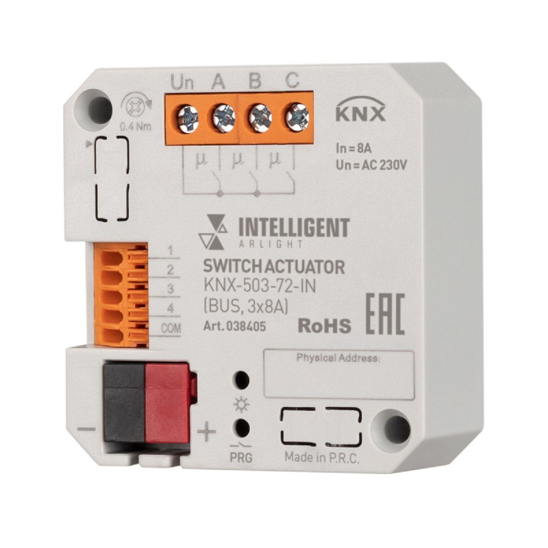 Релейный модуль Arlight KNX-503-72-IN BUS, 3x8A 038405 Релейный модуль Arlight KNX-503-72-IN BUS, 3x8A 038405