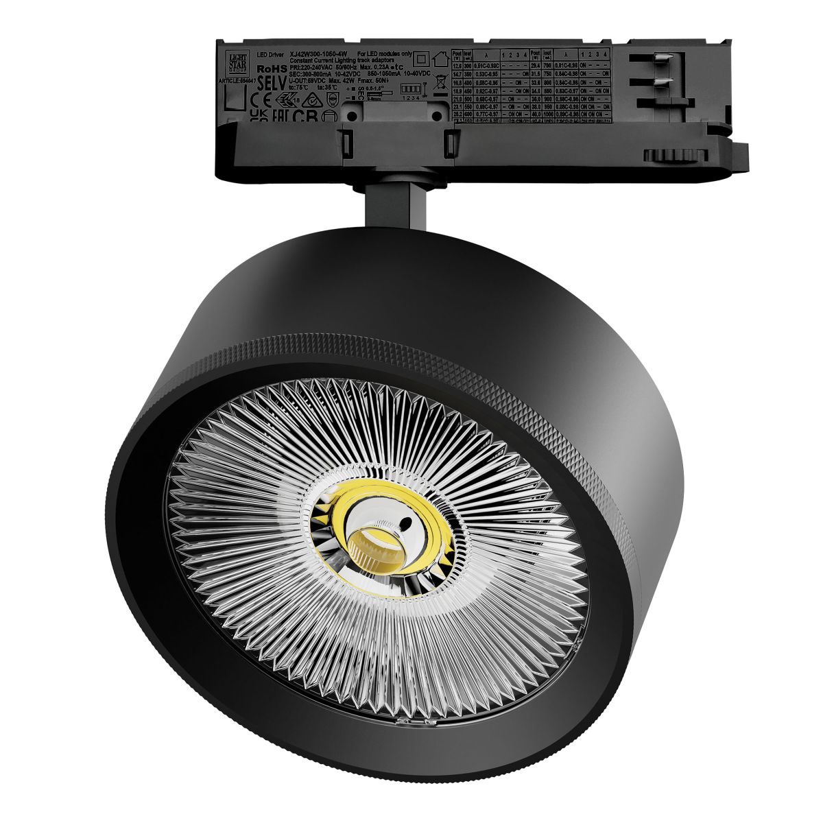 Трековый светильник Quattro LED с адаптером Lightstar Alta Pro A5747QT (215747 + 594047)