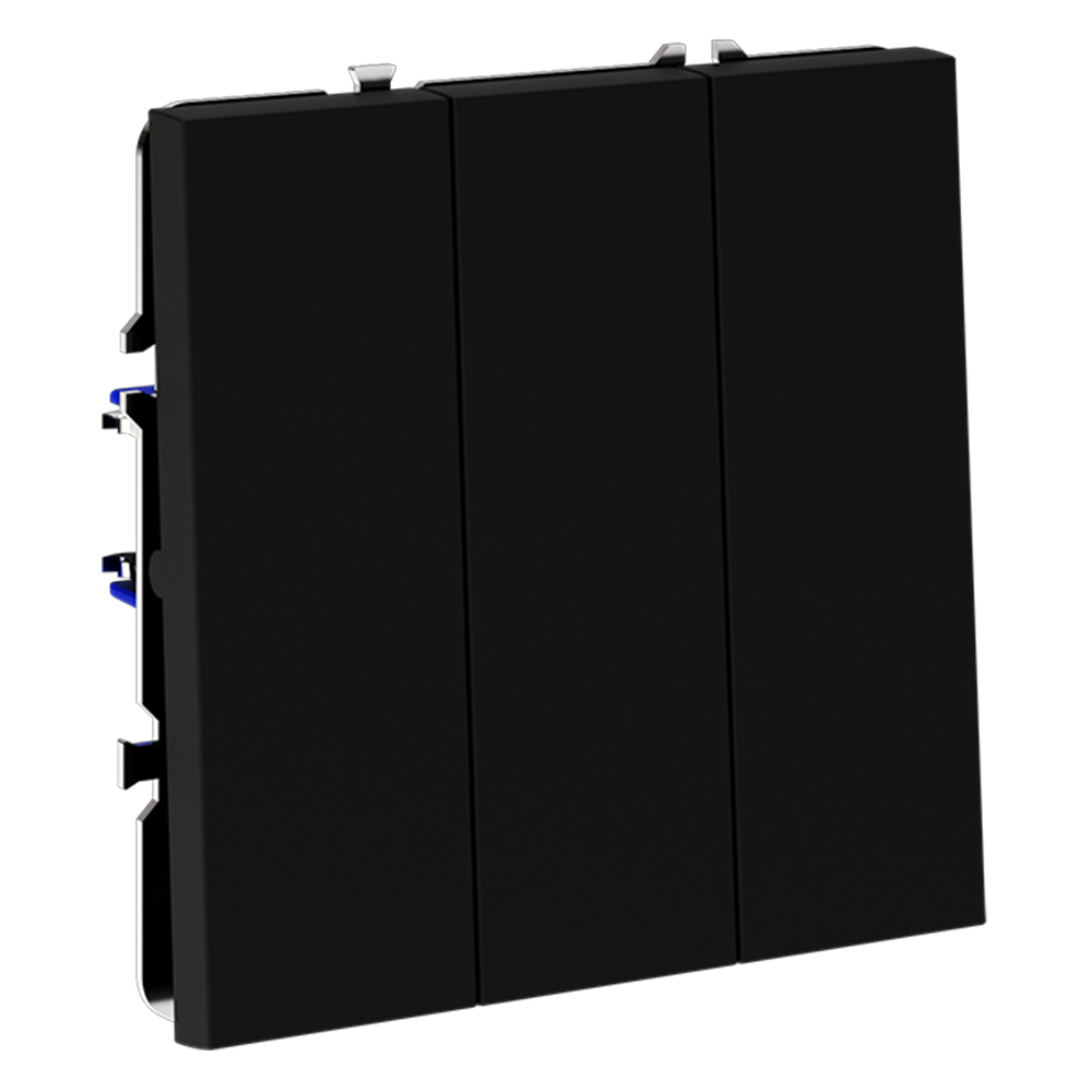 Выключатель трехклавишный Voltum S70 VLS030108 (черный матовый)