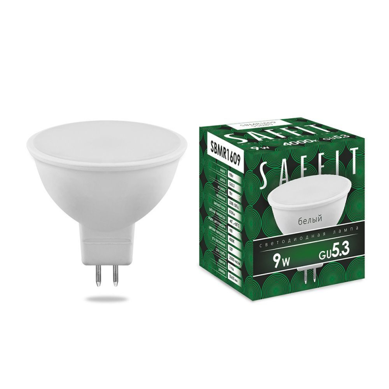 Лампа светодиодная Saffit SBMR1609 MR16 GU5.3 9W 4000K 55085 Лампа светодиодная Saffit SBMR1609 MR16 GU5.3 9W 4000K 55085