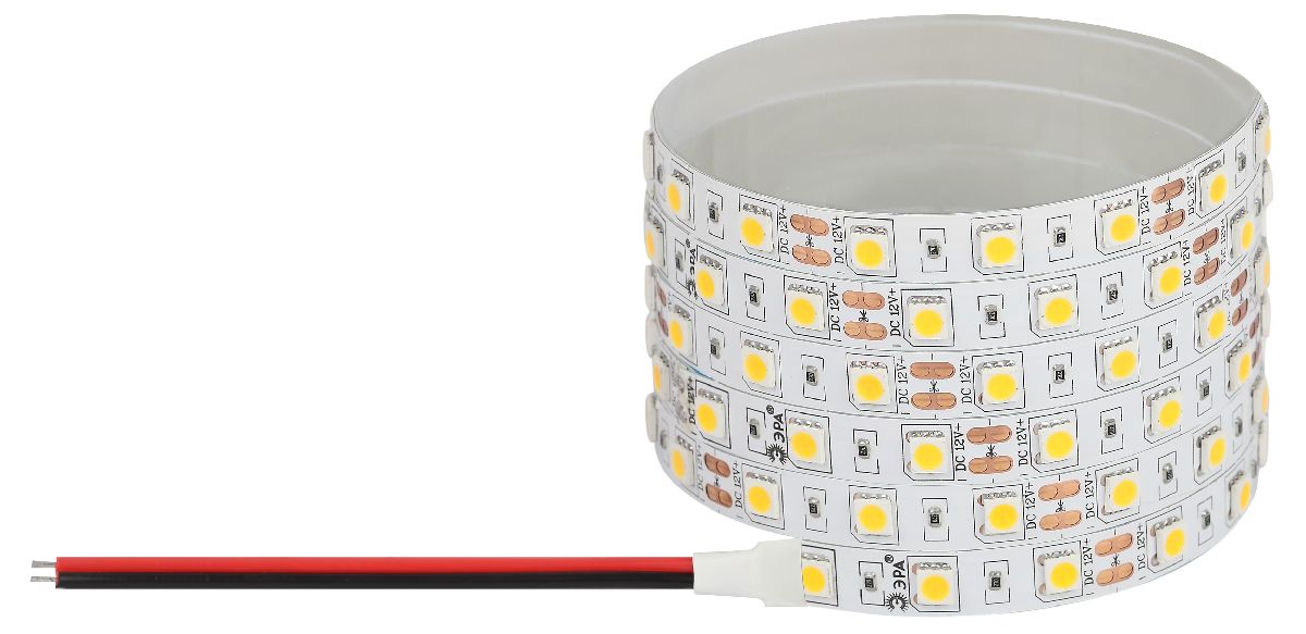 Светодиодная лента Эра 12В 5050 14,4Вт/м 3000K 5м IP20 LS5050-14,4-60-12-3000K-IP20-1 year-5m Б0059909 Светодиодная лента Эра 12В 5050 14,4Вт/м 3000K 5м IP20 LS5050-14,4-60-12-3000K-IP20-1 year-5m Б0059909