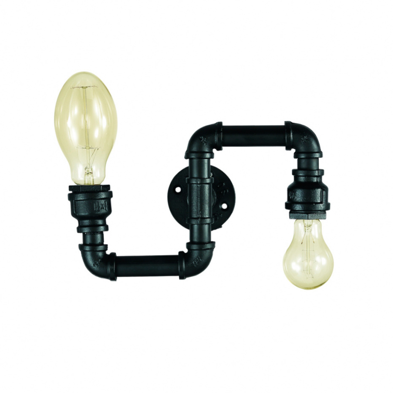 Бра Ideal Lux Plumber AP2 Nero 136691 Бра Ideal Lux Plumber AP2 Nero 136691
