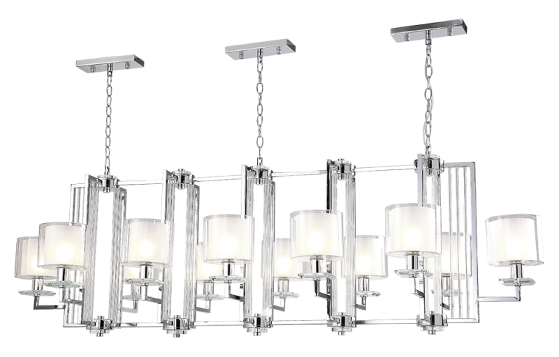 Подвесная люстра Crystal Lux NICOLAS SP12 L1600 NICKEL/WHITE Подвесная люстра Crystal Lux NICOLAS SP12 L1600 NICKEL/WHITE