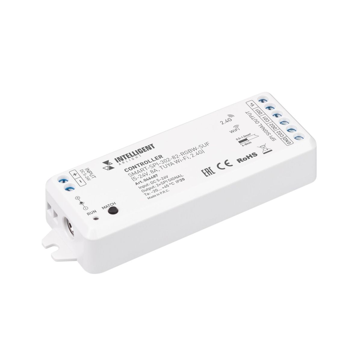 Контроллер Arlight SMART-SPI-302-82-RGBW-SUF (5-24V, 8A, TUYA Wi-Fi, 2.4G) 046487 Контроллер Arlight SMART-SPI-302-82-RGBW-SUF (5-24V, 8A, TUYA Wi-Fi, 2.4G) 046487