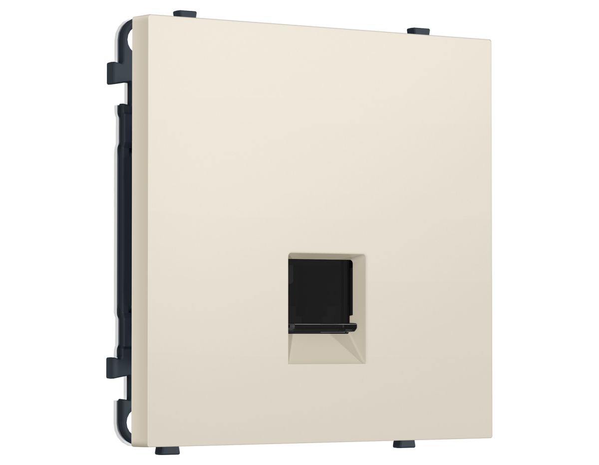 Комплект механизма телефонной розетки SIGMA Бежевый матовый RJ-11 Ambrella Volt MS332030 (SP3320, PR190)