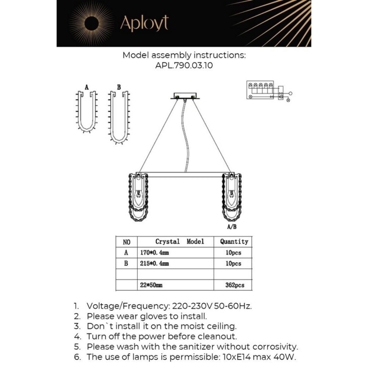 Подвесная люстра Aployt Konstanciya APL.790.03.10