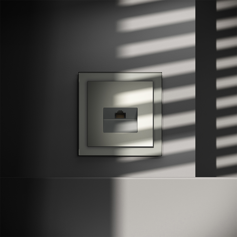 Розетка компьютерная Voltum S70 VLS060105 (сталь)