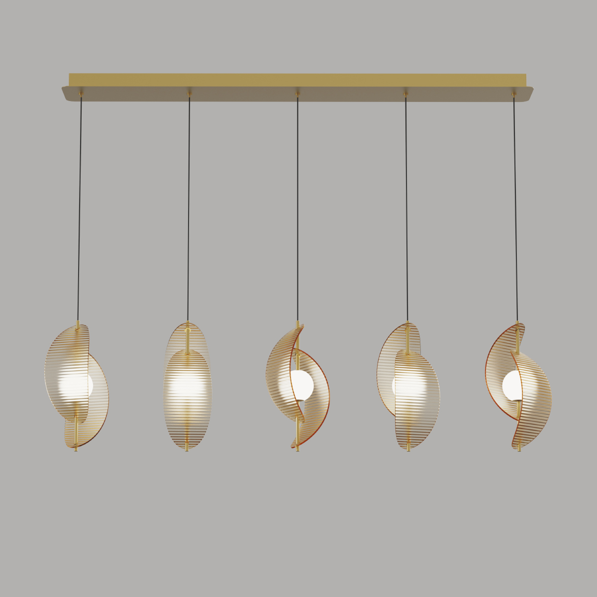 Подвесной светильник Delight Collection MD24030035-5B brass/amber Подвесной светильник Delight Collection MD24030035-5B brass/amber