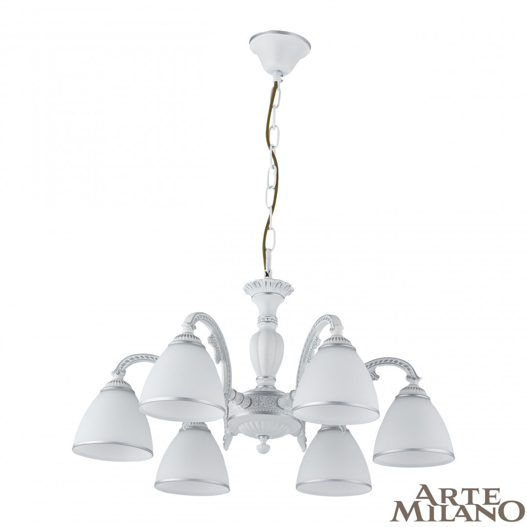 Подвесная люстра Arte Milano 340837/6 WT+SL Подвесная люстра Arte Milano 340837/6 WT+SL
