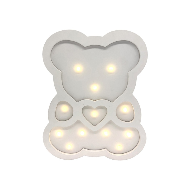 Светодиодный ночник Apeyron Мишка теплый белый 2хААА МДФ 12-176 Светодиодный ночник Apeyron Мишка теплый белый 2хААА МДФ 12-176