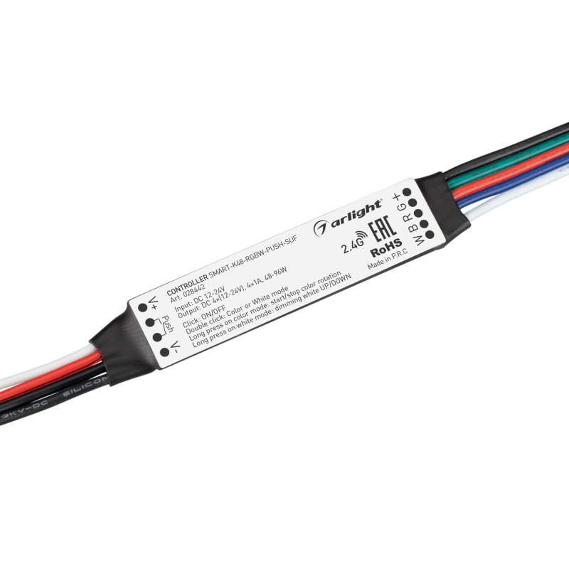 Контроллер Arlight Smart-K48-RGBW-Push-SUF (12-24V, 4x1A, 2.4G) 028442 Контроллер Arlight Smart-K48-RGBW-Push-SUF (12-24V, 4x1A, 2.4G) 028442