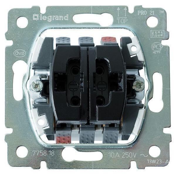 Переключатель двухклавишный кнопочный на 2 направления Legrand Galea Life 10A 250V 775818