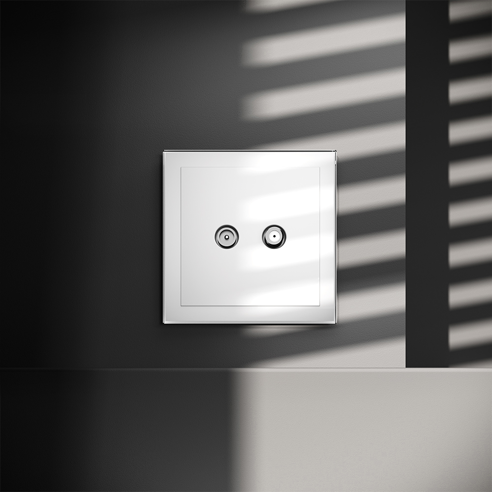 Розетка телевизионная Voltum S70 VLS060401 (белый глянцевый)