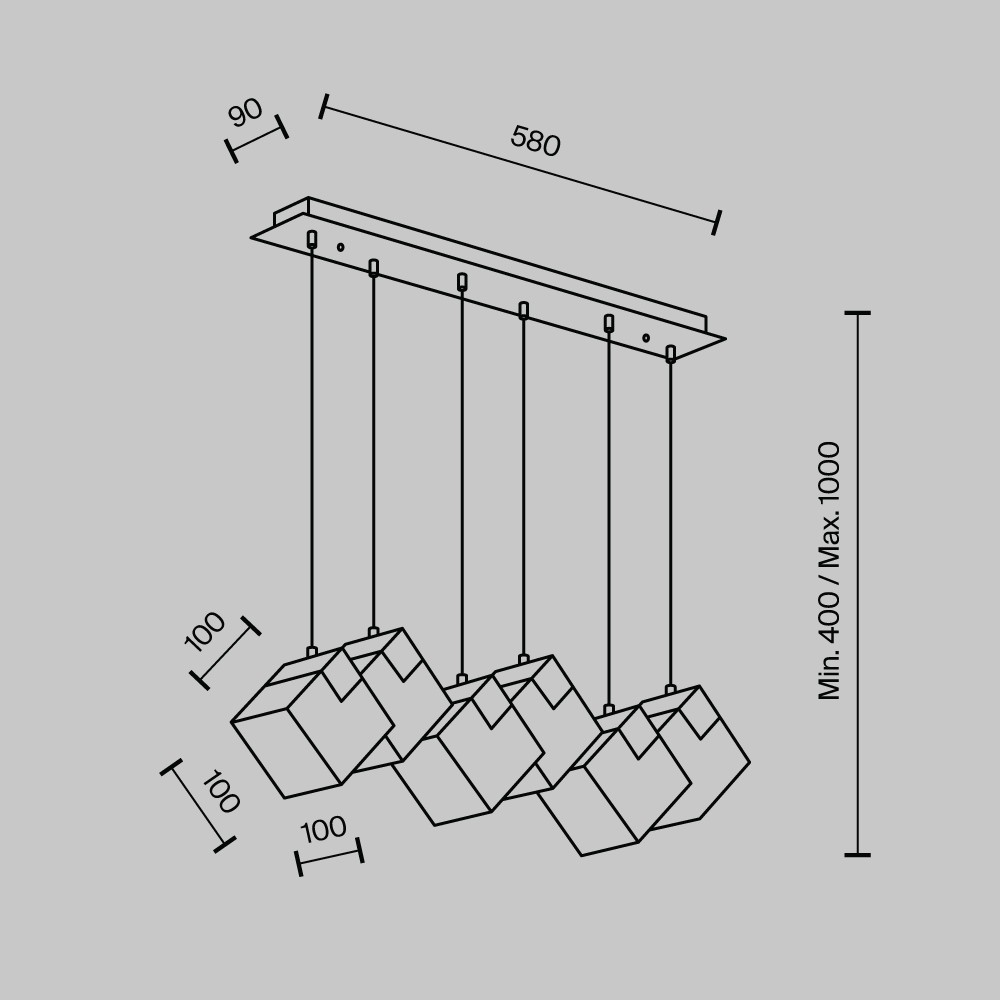 Подвесная люстра Modestyle MS.160.700 BS