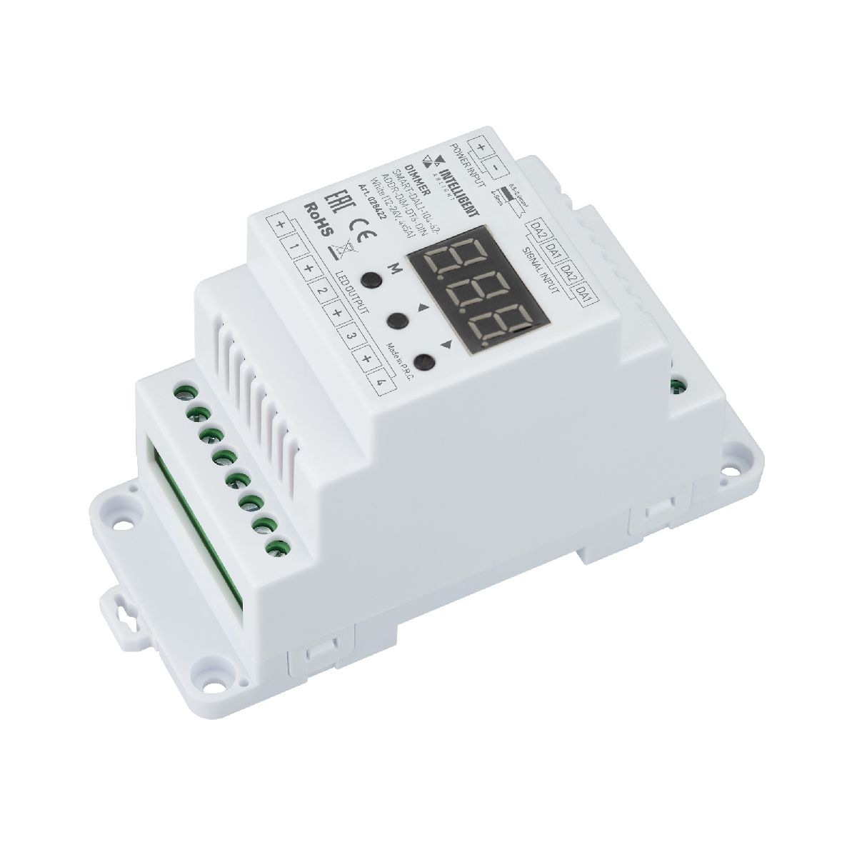 Диммер Arlight SMART-DALI-104-62-ADDR-DIM-DT6-DIN White (12-24V, 4x5A) 028422 Диммер Arlight SMART-DALI-104-62-ADDR-DIM-DT6-DIN White (12-24V, 4x5A) 028422